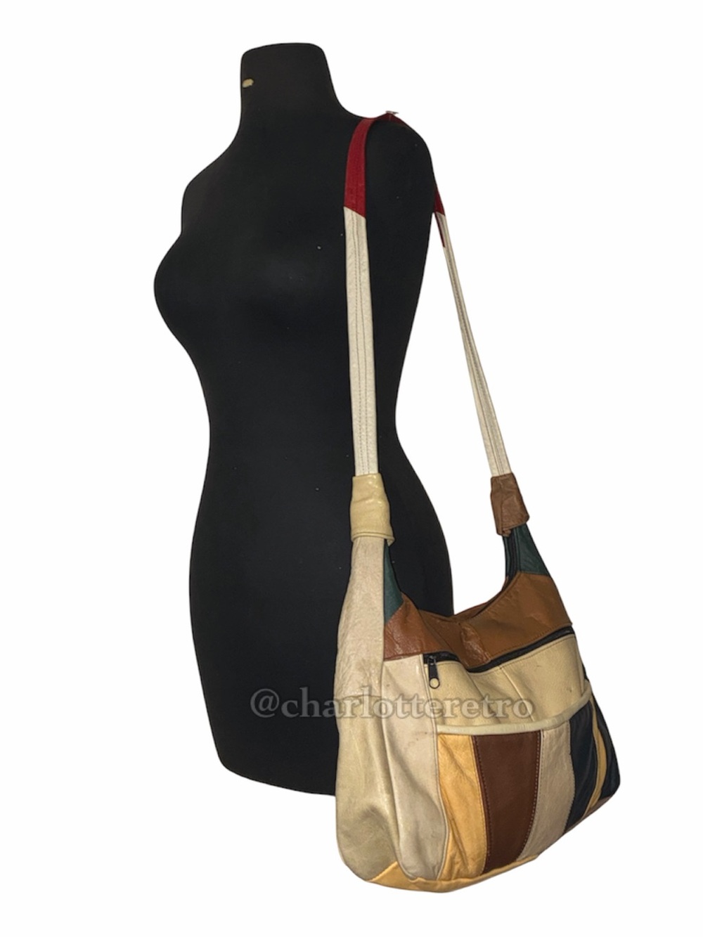 vtg Leather Patchwork Crossbody Bag • Mexico